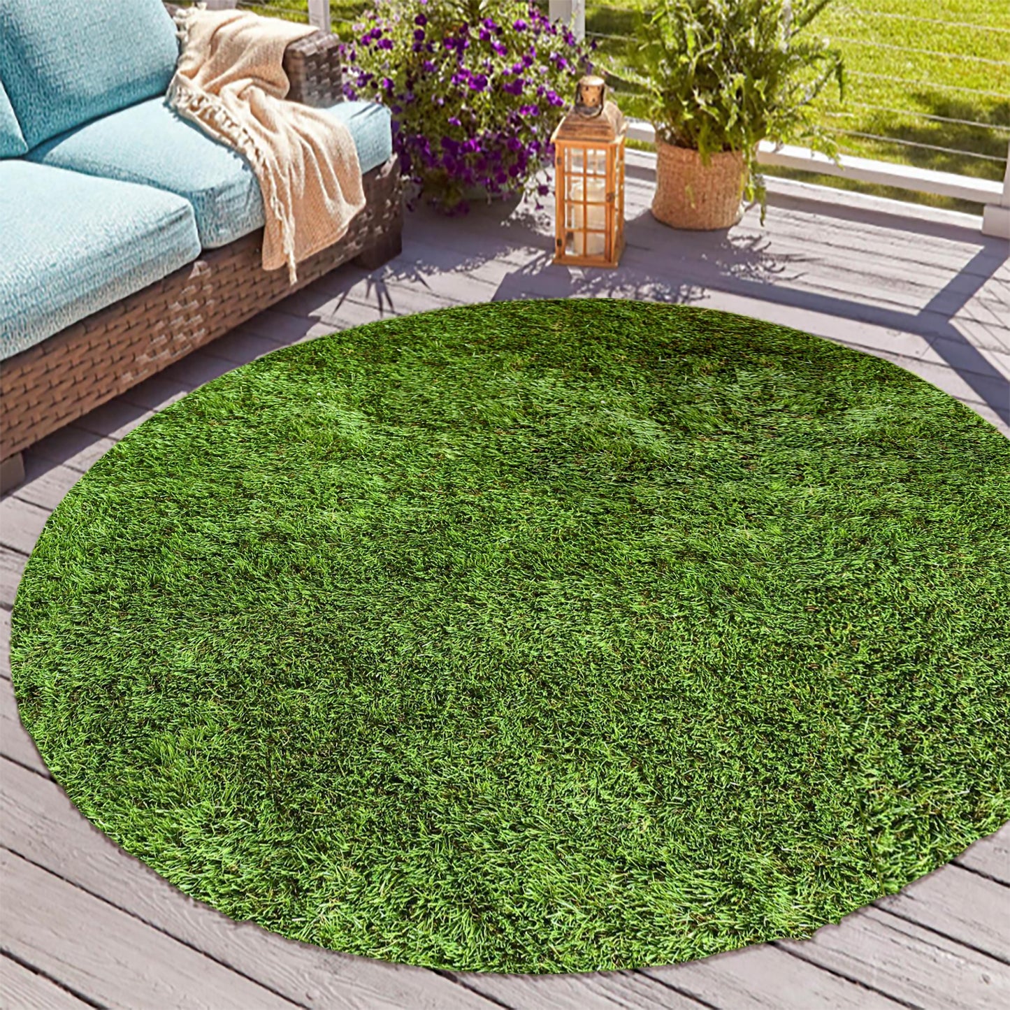 Cork Round Grass Rug