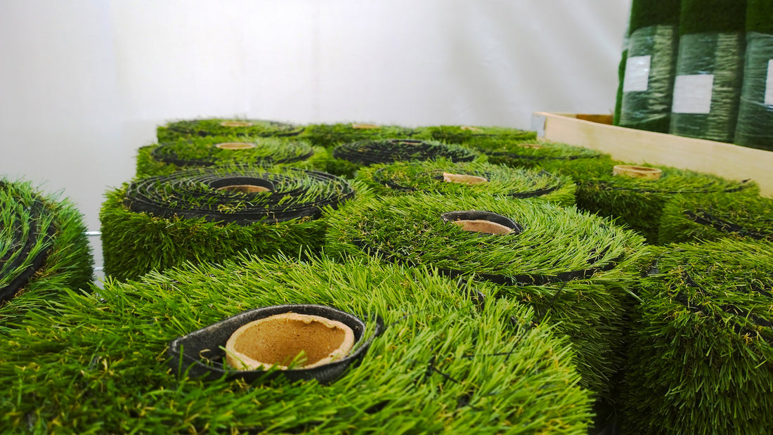 rolls of natural looking artificial grass