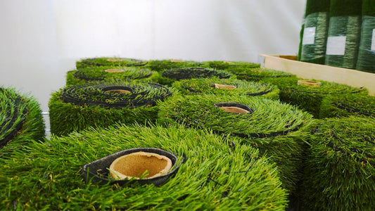 rolls of natural looking artificial grass
