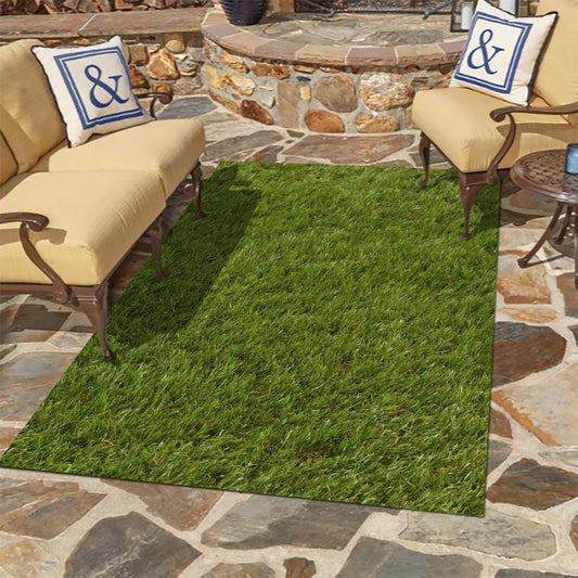 Back Garden with Trail 20mm Rectangle Artificial Grass Rug