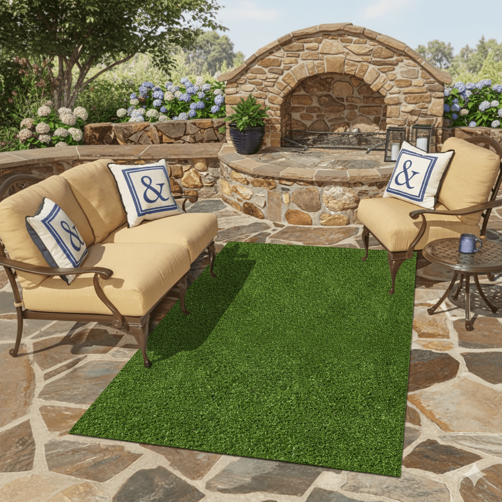 Arbor 30mm Rectangle Artificial Grass Rug - Grass Cash and Carry