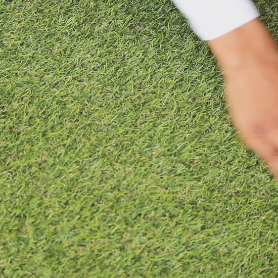 Brushing our artificial grass