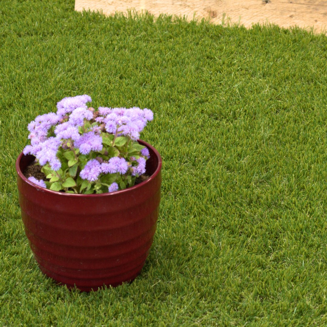 Salisbury 45mm Artificial Grass with faux flower pot